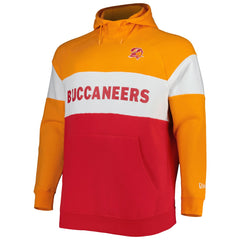 Tampa Bay Buccaneers New Era Big & Tall Throwback Colorblock Fleece Raglan Pullover Hoodie