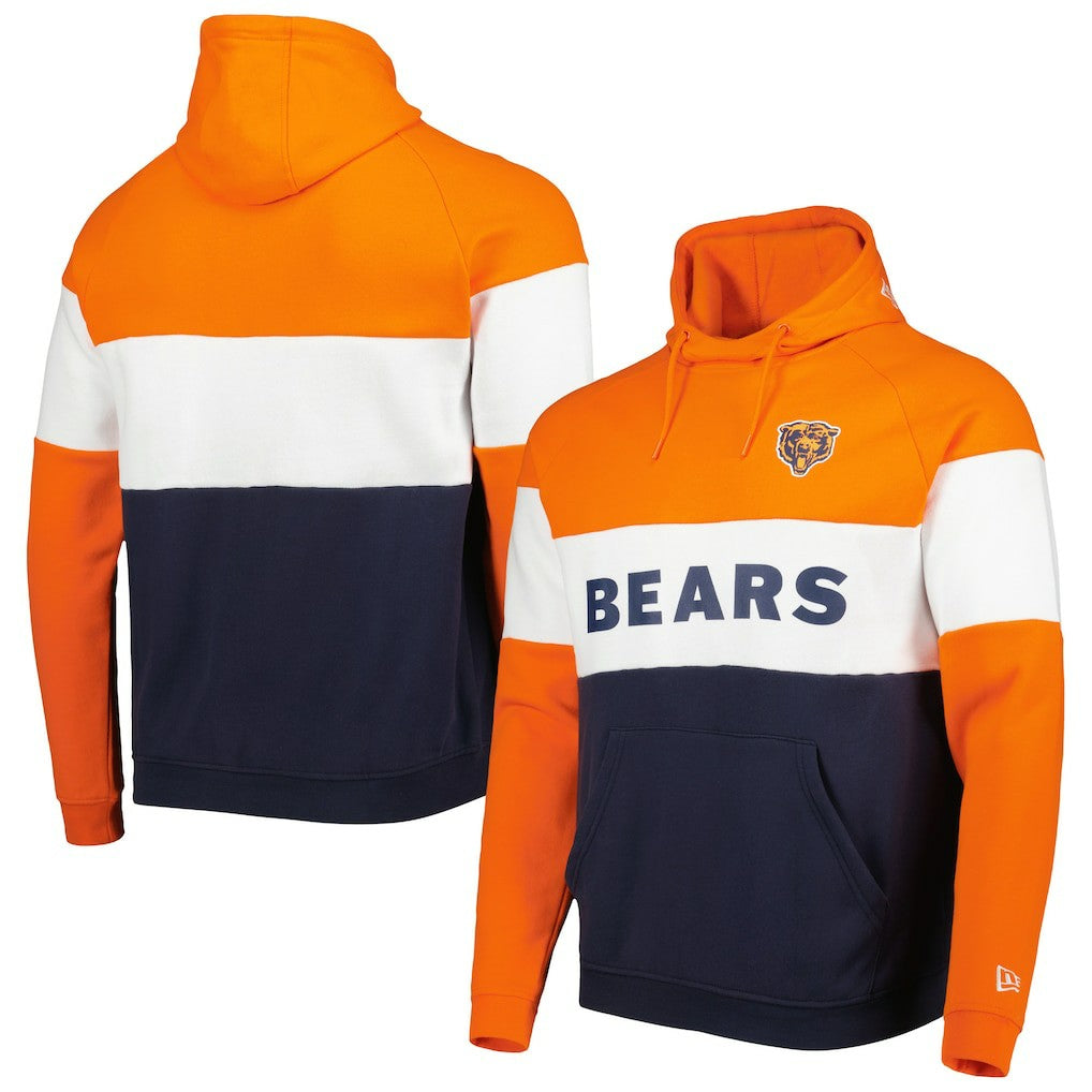 Chicago Bears New Era Colorblock Throwback Pullover Hoodie