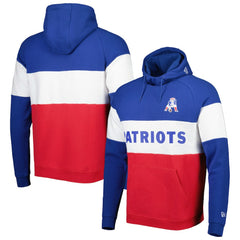 New England Patriots New Era Colorblock Throwback Pullover Hoodie