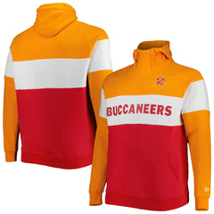 Tampa Bay Buccaneers New Era Big & Tall Throwback Colorblock Raglan Pullover Hoodie