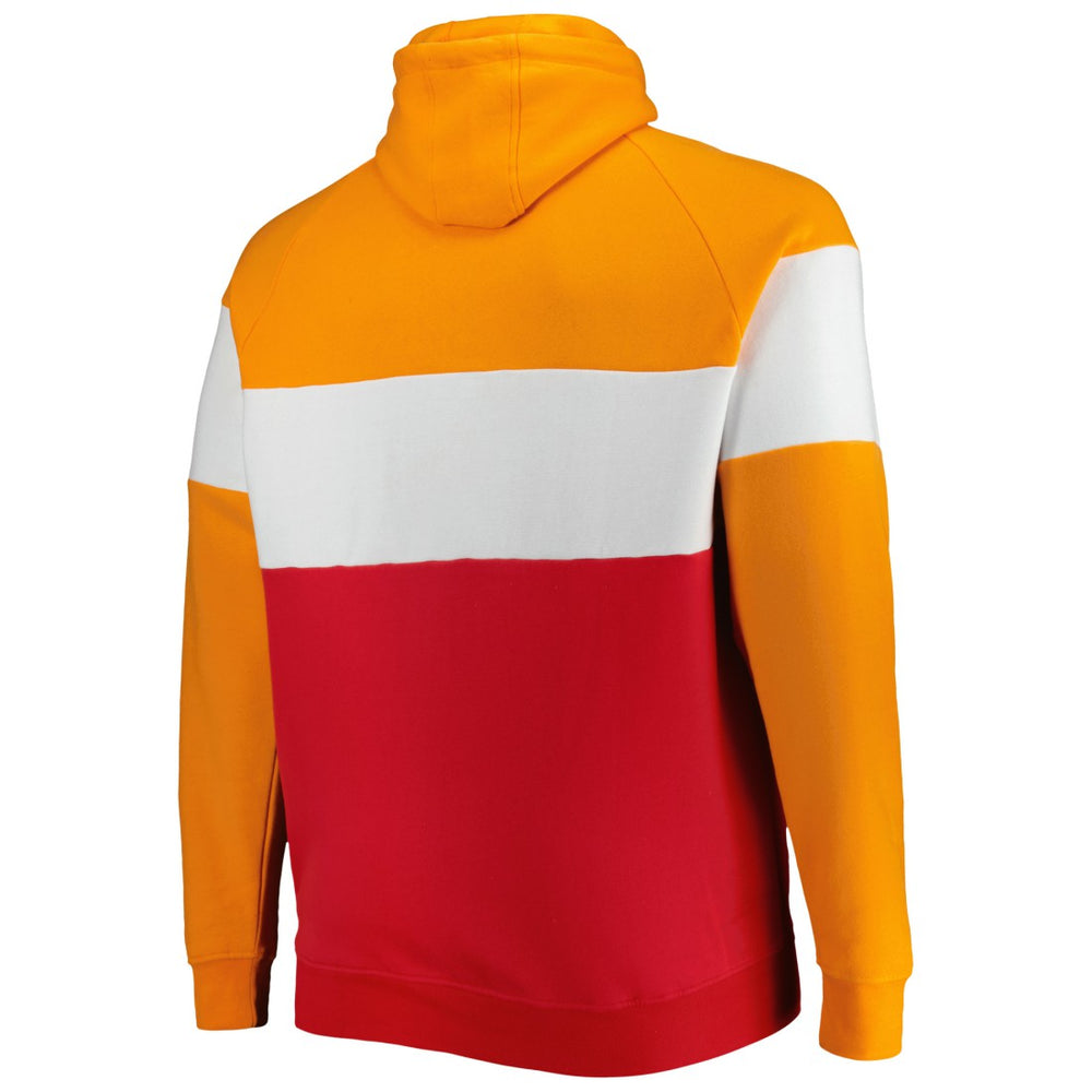 Tampa Bay Buccaneers New Era Big & Tall Throwback Colorblock Raglan Pullover Hoodie