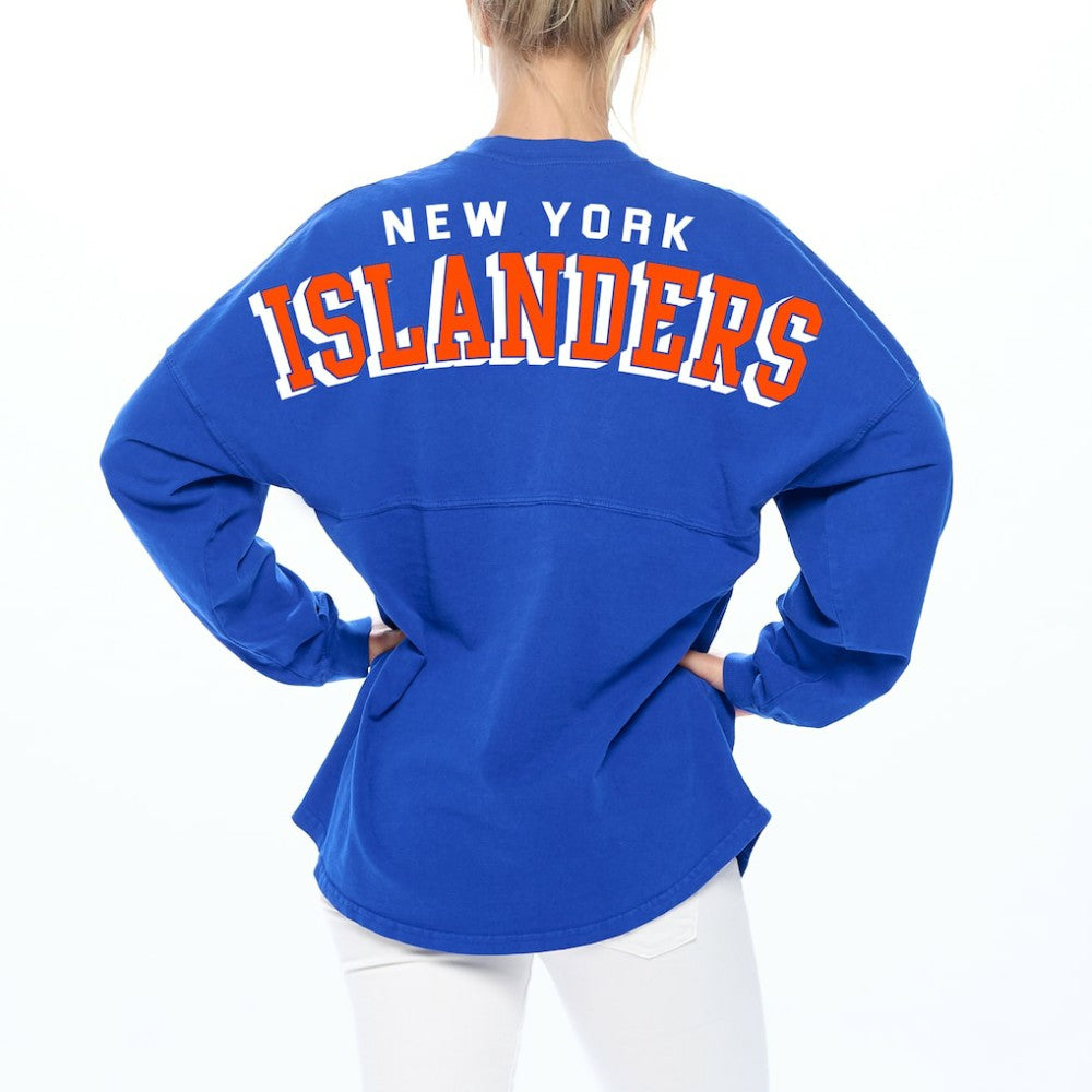 New York Islanders Fanatics Women's Spirit Lace-Up V-Neck Long Sleeve Jersey T-Shirt Online
