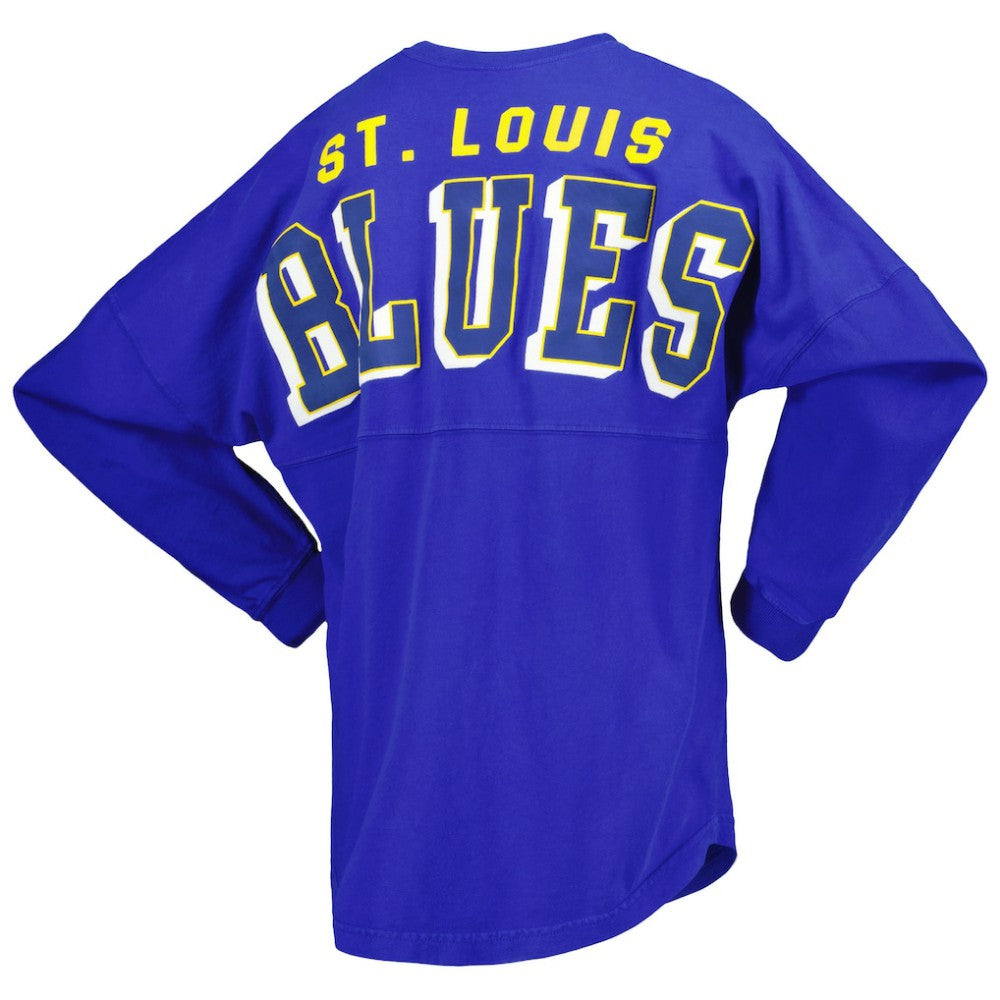 St. Louis Blues Fanatics Women's Spirit Lace-Up V-Neck Long Sleeve Jersey T-Shirt Discount