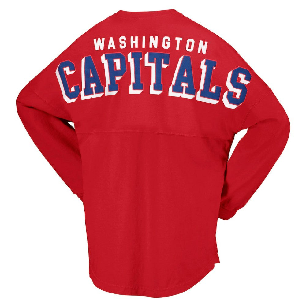 Washington Capitals Fanatics Women's Spirit Lace-Up V-Neck Long Sleeve Jersey T-Shirt Discount