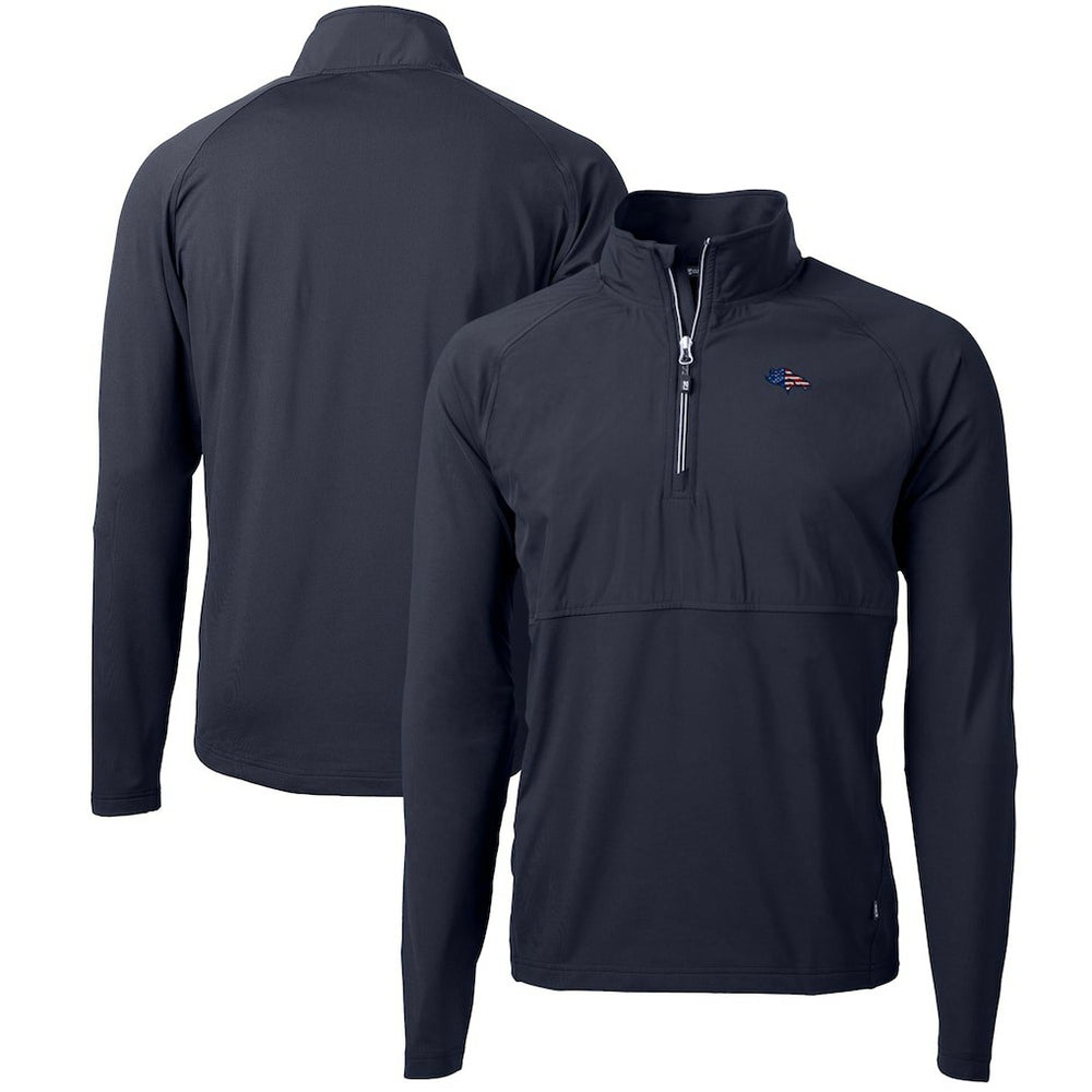 Denver Broncos  Cutter & Buck Adapt Eco Knit Hybrid Recycled Quarter-Zip Pullover Top