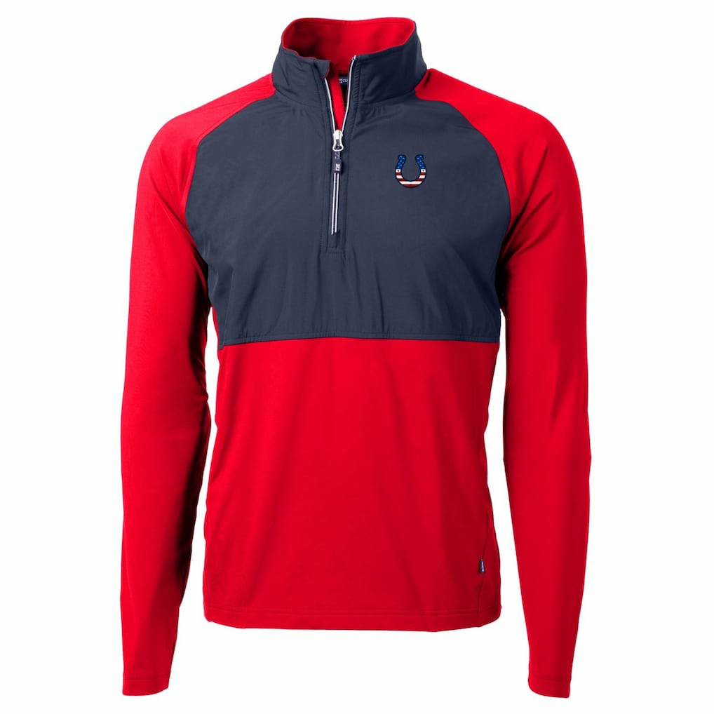 Indianapolis Colts  Cutter & Buck Adapt Eco Knit Hybrid Recycled Quarter-Zip Pullover Top