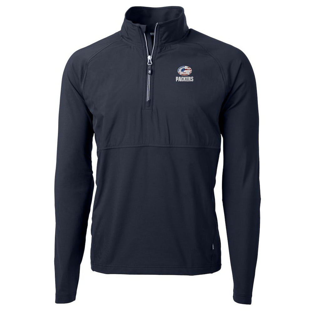 Green Bay Packers  Cutter & Buck Adapt Eco Knit Hybrid Recycled Quarter-Zip Pullover Top