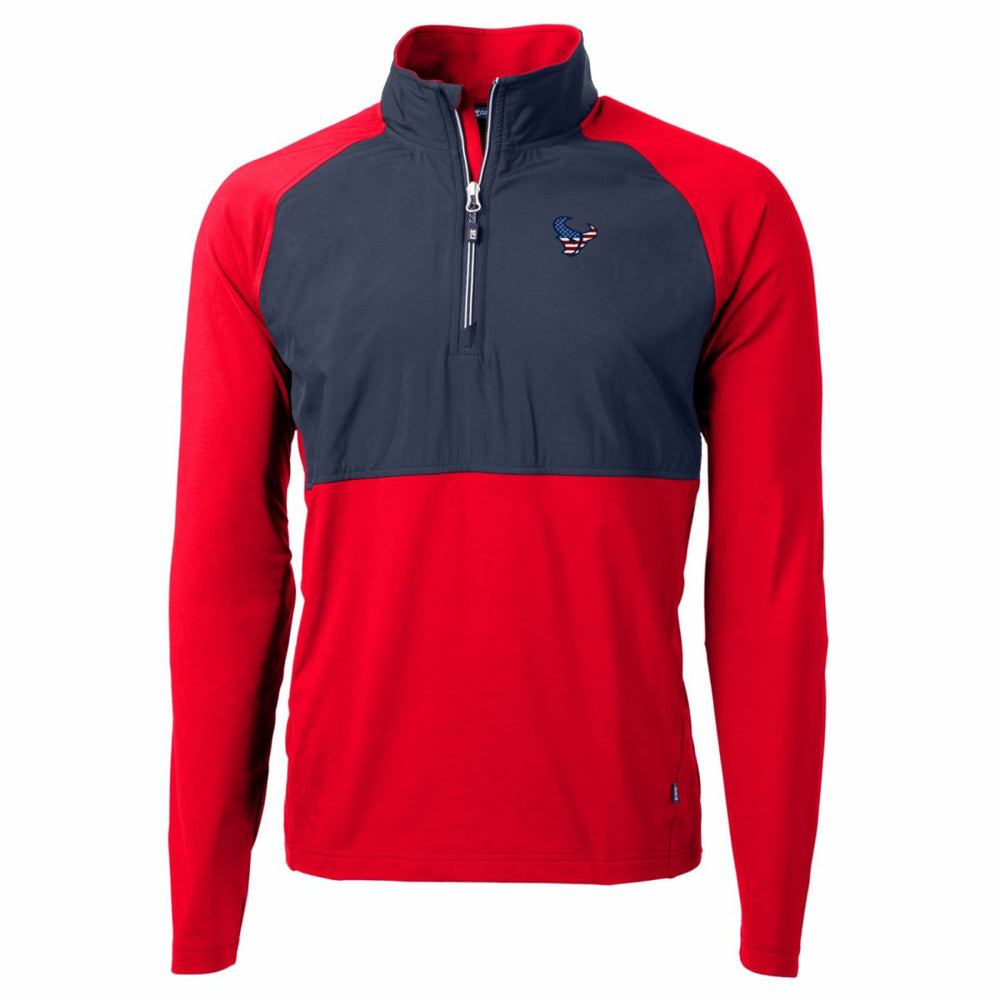Houston Texans  Cutter & Buck Adapt Eco Knit Hybrid Recycled Quarter-Zip Pullover Top