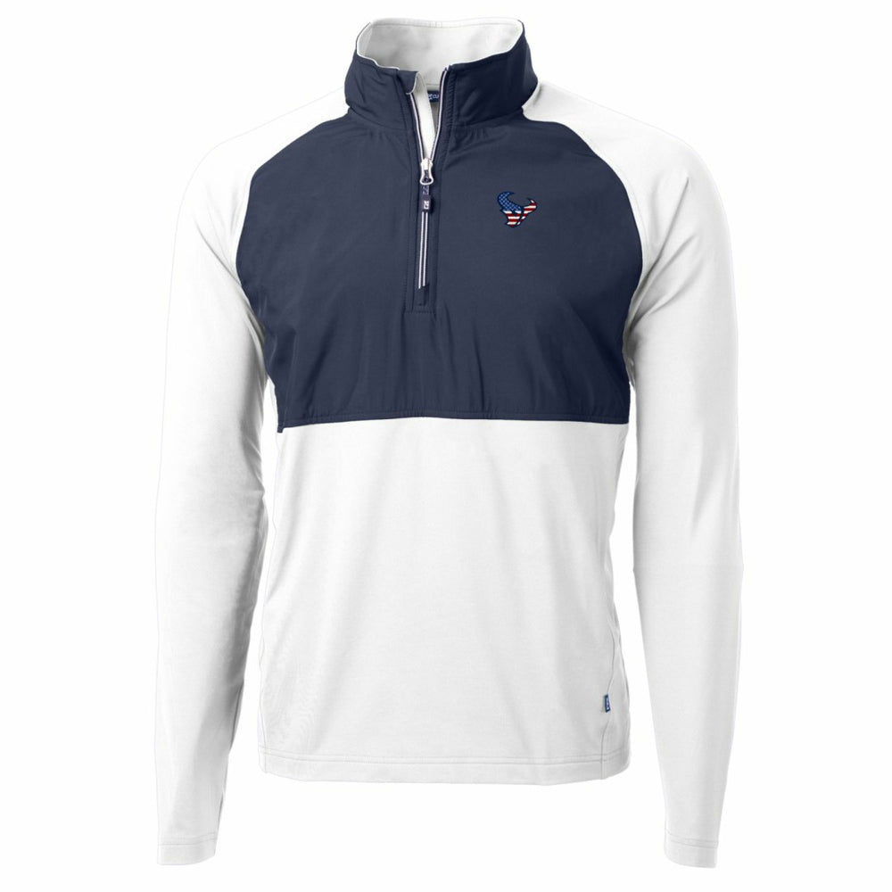Houston Texans  Cutter & Buck Adapt Eco Knit Hybrid Recycled Quarter-Zip Pullover Top