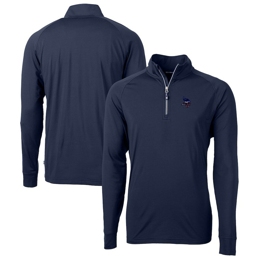 Minnesota Vikings  Cutter & Buck Team Adapt Eco Knit Hybrid Recycled Quarter-Zip Pullover Top