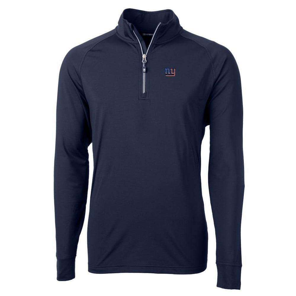 New York Giants  Cutter & Buck Big & Tall Adapt Eco Knit Stretch Recycled Quarter-Zip Pullover Top