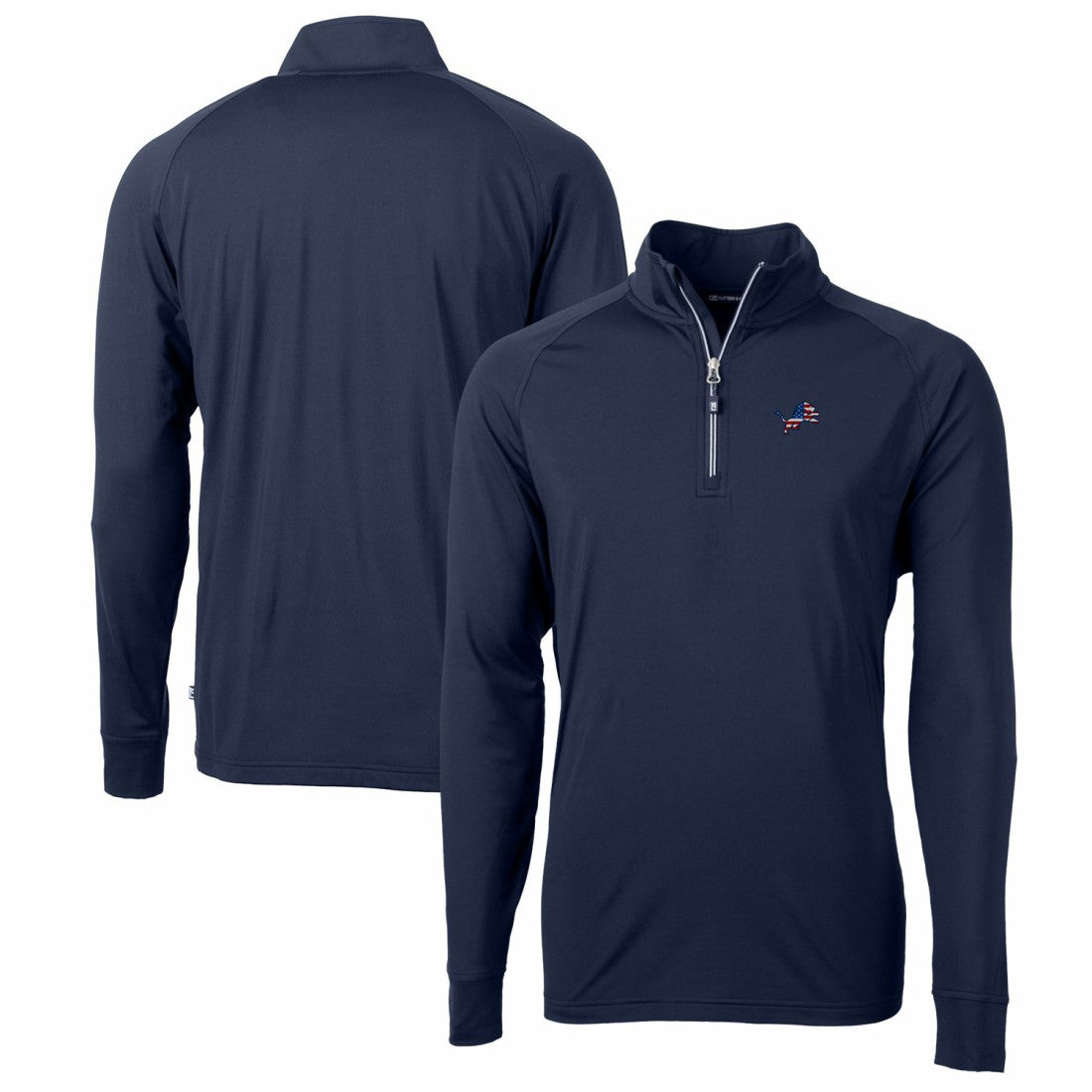 Detroit Lions  Cutter & Buck Big & Tall Adapt Eco Knit Stretch Recycled Quarter-Zip Pullover Top
