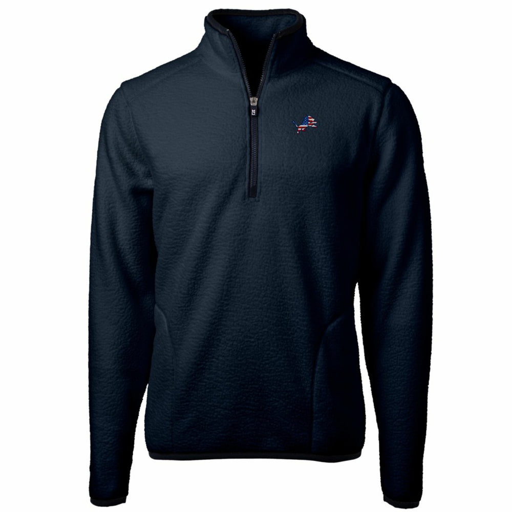 Detroit Lions  Cutter & Buck Big & Tall Cascade Eco Sherpa Fleece Quarter-Zip Pullover Jacket