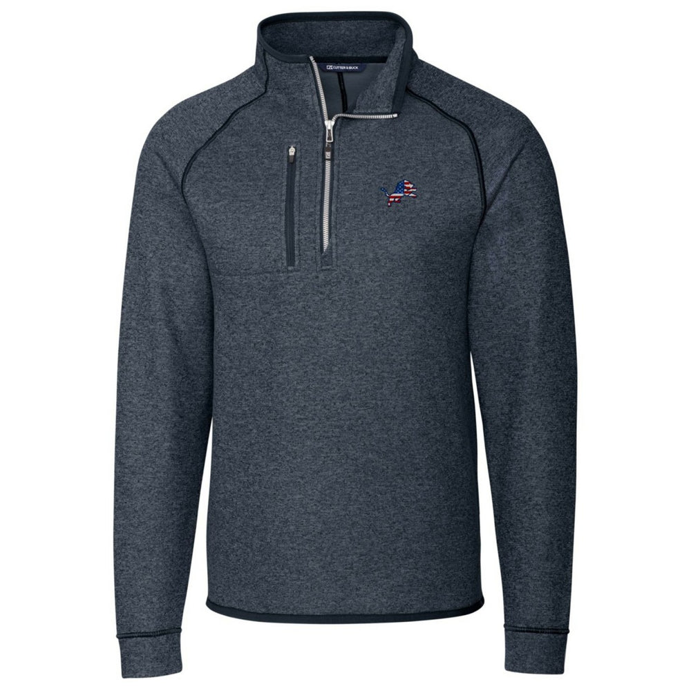 Detroit Lions  Cutter & Buck Big & Tall Mainsail Sweater Knit Half-Zip Pullover Jacket