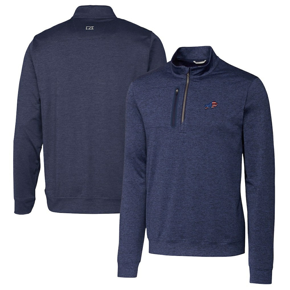 Buffalo Bills  Cutter & Buck Big & Tall Stealth Quarter-Zip Jacket