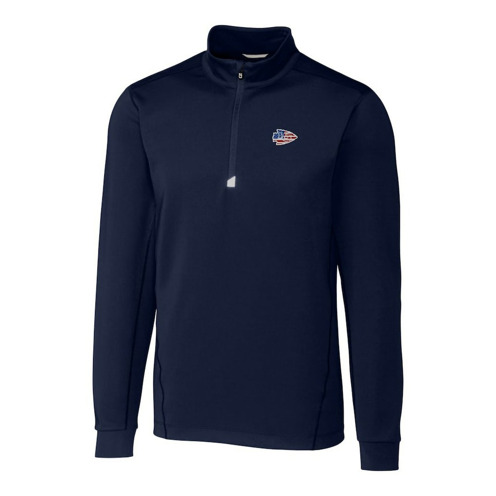 Kansas City Chiefs  Cutter & Buck Big & Tall Traverse Stretch Quarter-Zip Pullover Top