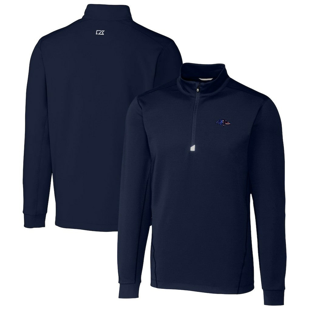 Baltimore Ravens  Cutter & Buck Big & Tall Traverse Stretch Quarter-Zip Pullover Top