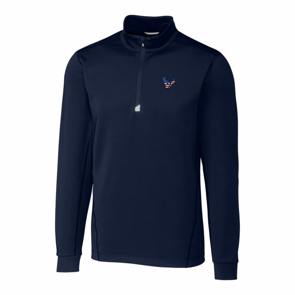 Houston Texans  Cutter & Buck Big & Tall Traverse Stretch Quarter-Zip Pullover Top