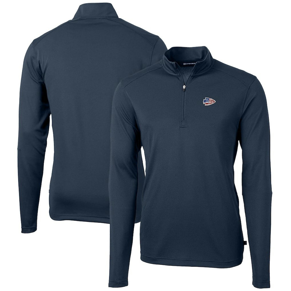 Kansas City Chiefs  Cutter & Buck Big & Tall Virtue Eco Pique Recycled Quarter-Zip Jacket