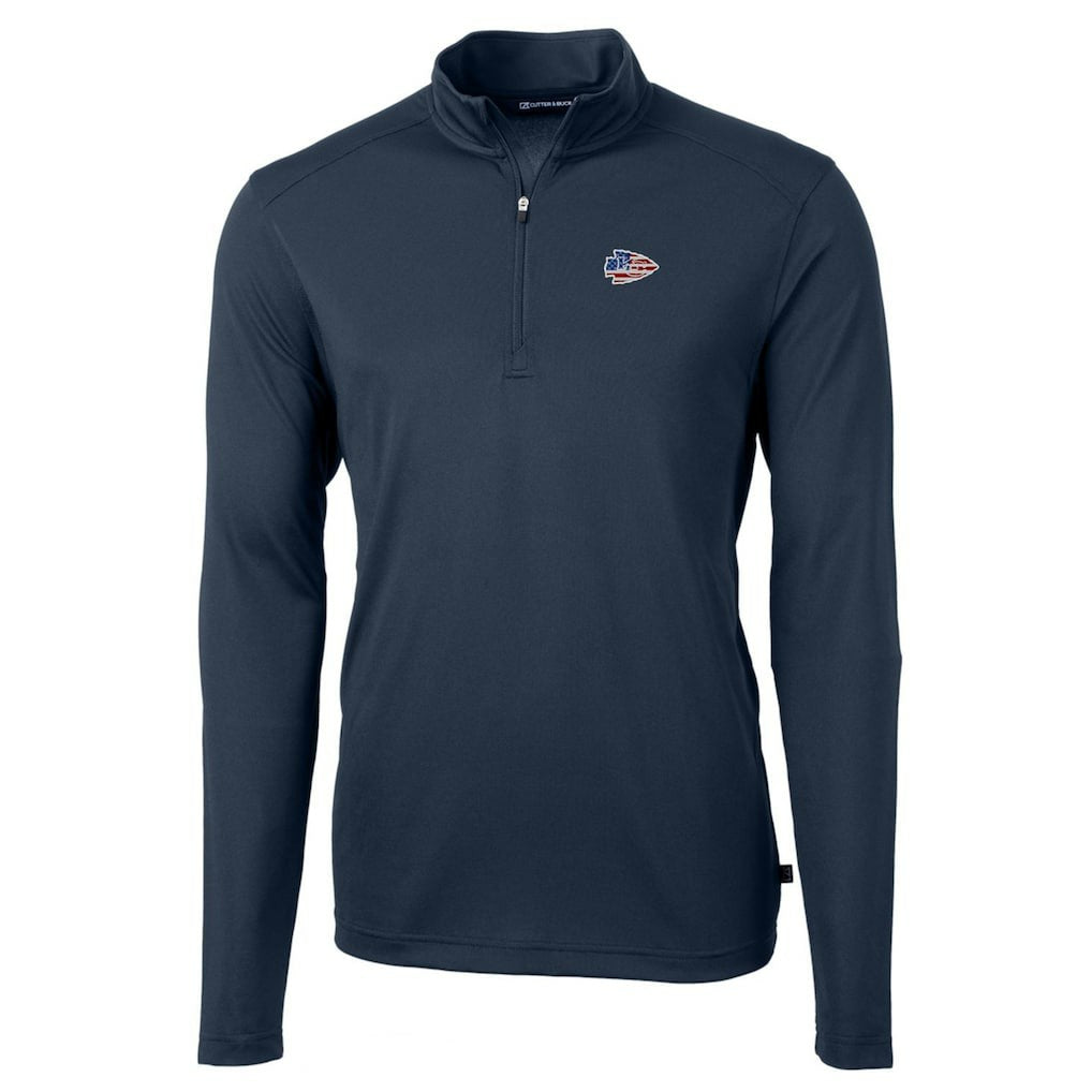 Kansas City Chiefs  Cutter & Buck Big & Tall Virtue Eco Pique Recycled Quarter-Zip Jacket
