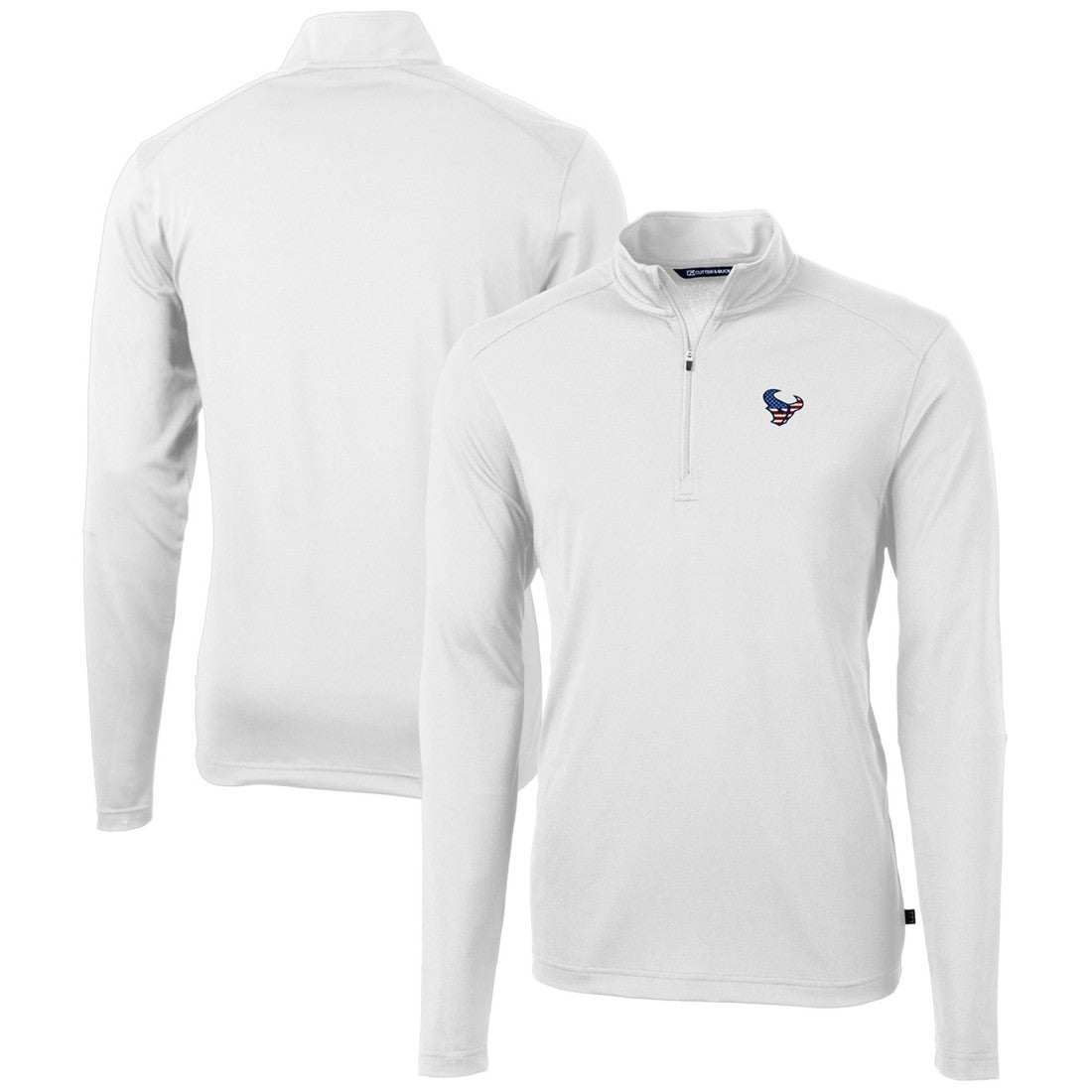 Houston Texans  Cutter & Buck Big & Tall Virtue Eco Pique Recycled Quarter-Zip Jacket