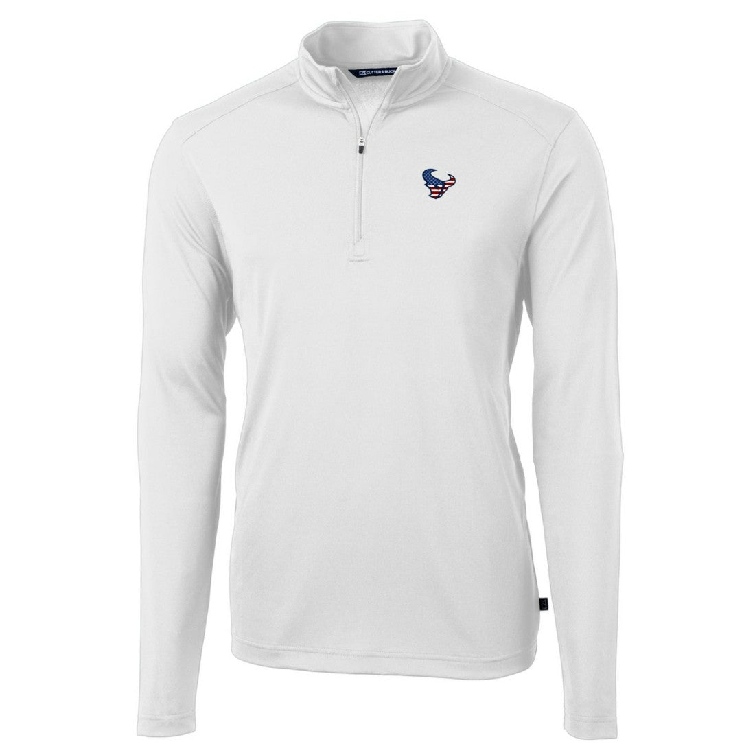 Houston Texans  Cutter & Buck Big & Tall Virtue Eco Pique Recycled Quarter-Zip Jacket