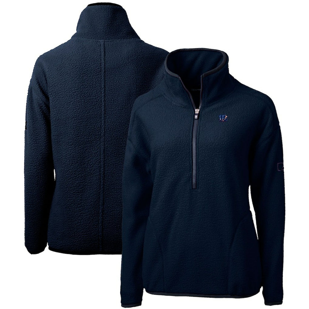 Cincinnati Bengals  Cutter & Buck Women's Americana Cascade Eco Sherpa Fleece Half-Zip Pullover Jacket