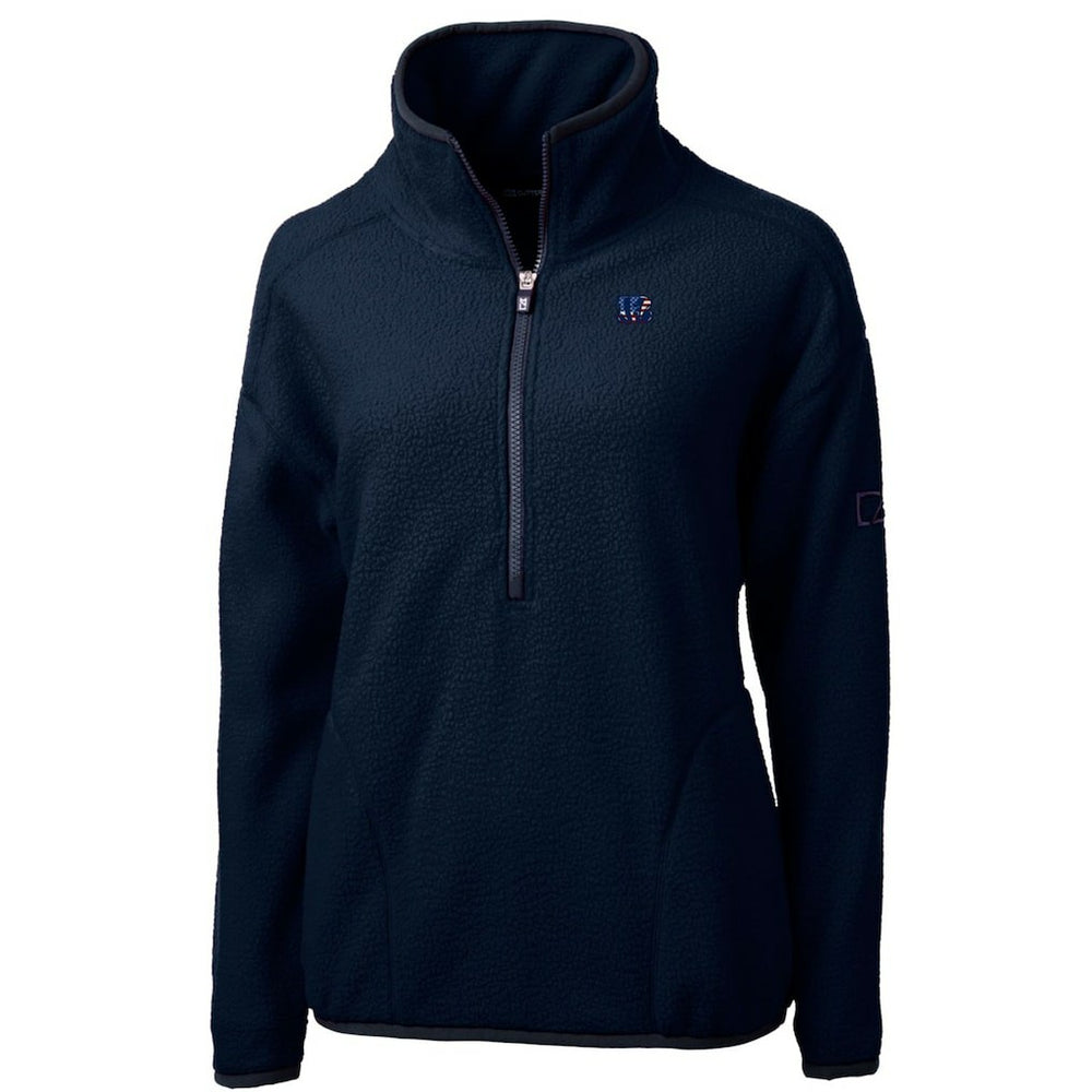 Cincinnati Bengals  Cutter & Buck Women's Americana Cascade Eco Sherpa Fleece Half-Zip Pullover Jacket