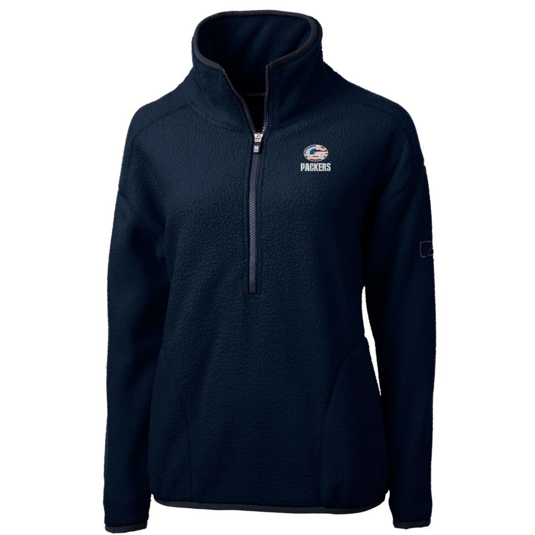 Green Bay Packers  Cutter & Buck Women's Americana Cascade Eco Sherpa Fleece Half-Zip Pullover Jacket