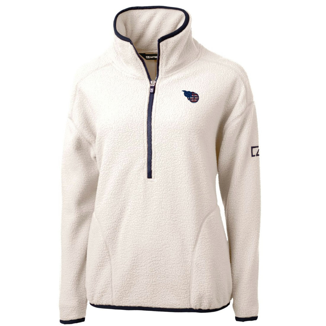 Tennessee Titans  Cutter & Buck Women's Americana Cascade Eco Sherpa Fleece Half-Zip Pullover Jacket