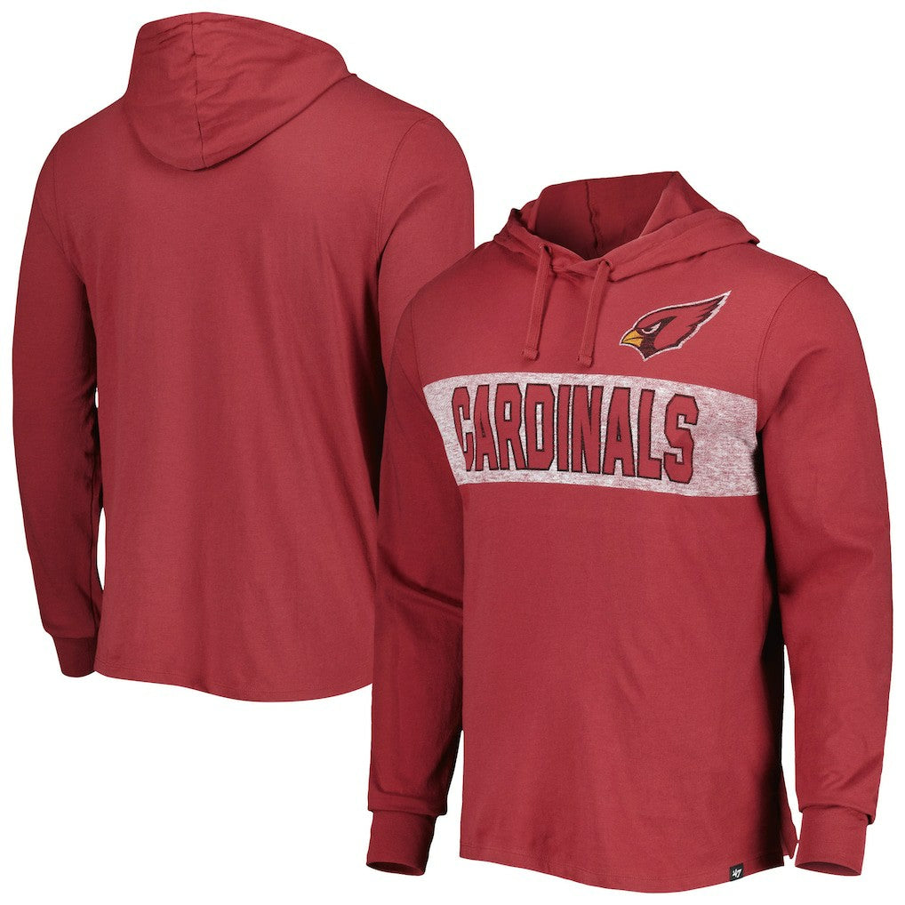 Arizona Cardinals 47 brand '47 Field Franklin Hooded Long Sleeve T-Shirt