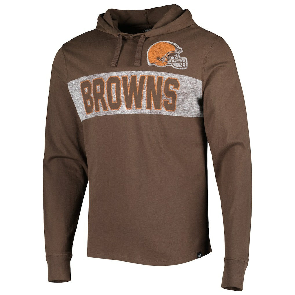 Cleveland Browns 47 brand '47 Field Franklin Hooded Long Sleeve T-Shirt