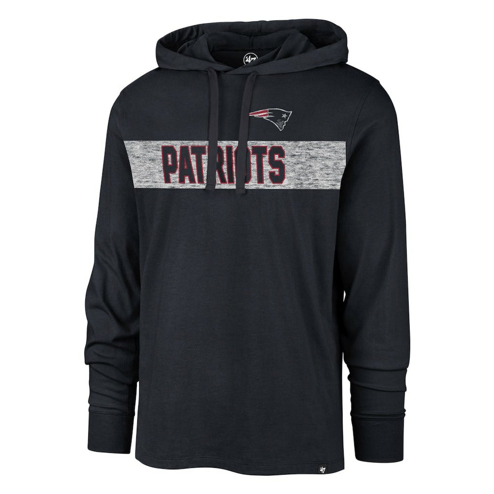 New England Patriots 47 brand '47 Field Franklin Hooded Long Sleeve T-Shirt