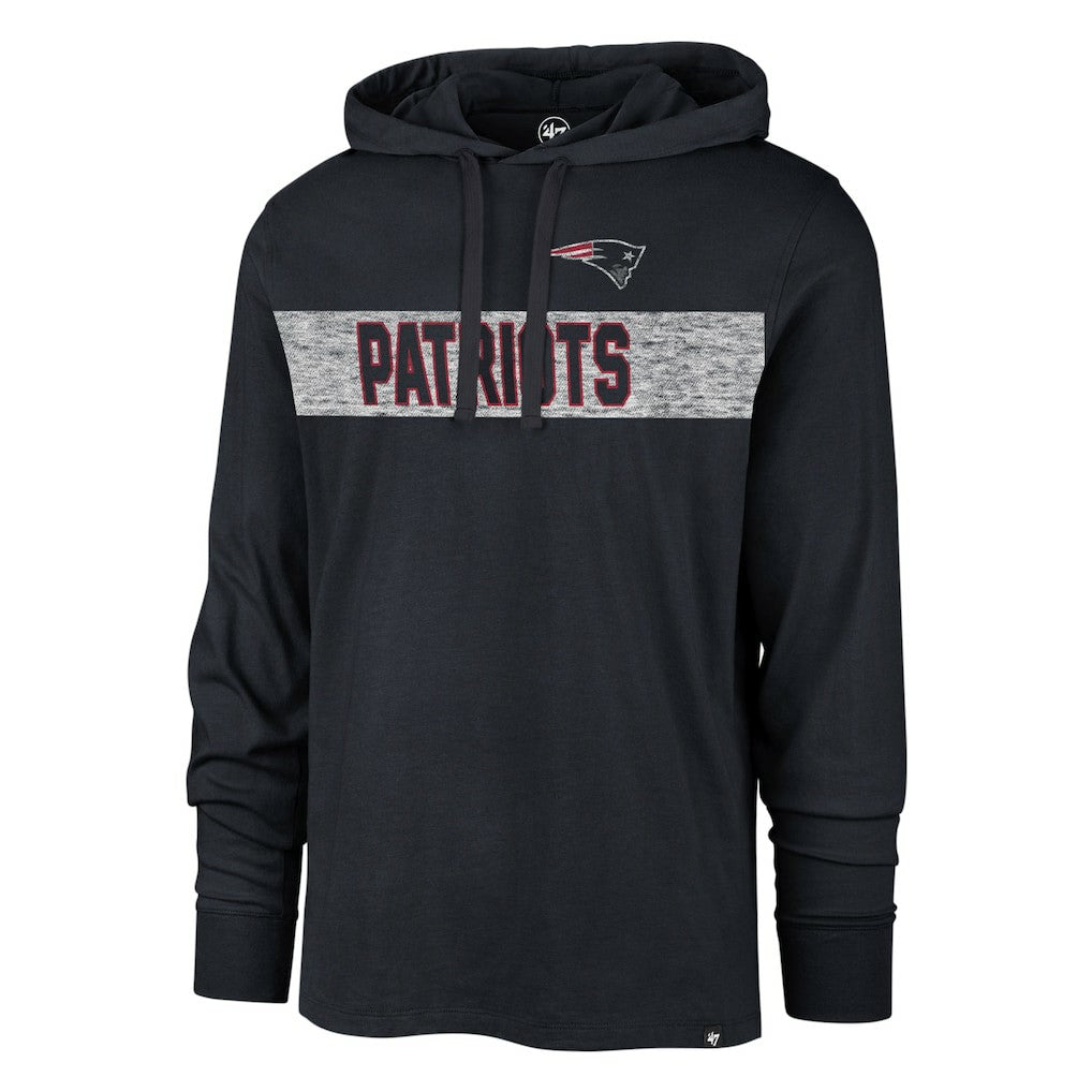 New England Patriots 47 brand '47 Field Franklin Hooded Long Sleeve T-Shirt
