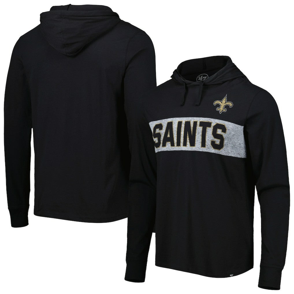 New Orleans Saints 47 brand '47 Field Franklin Hooded Long Sleeve T-Shirt