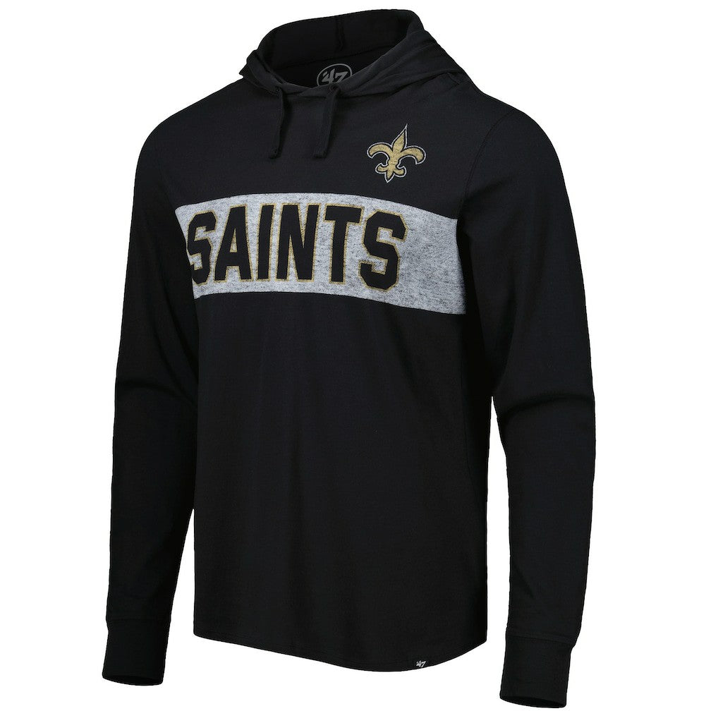 New Orleans Saints 47 brand '47 Field Franklin Hooded Long Sleeve T-Shirt