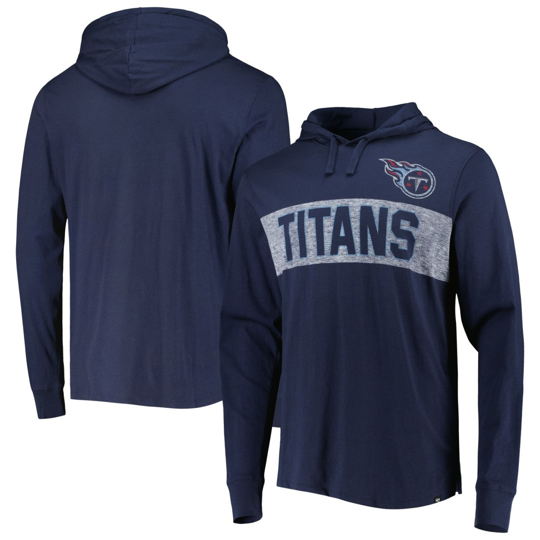 Tennessee Titans 47 brand '47 Field Franklin Hooded Long Sleeve T-Shirt