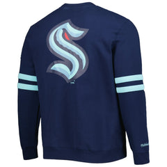 Seattle Kraken Mitchell & Ness Allover Logo Pullover Sweatshirt Discount