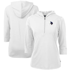 Minnesota Vikings  Cutter & Buck Women's Virtue Eco Pique 3/4 Sleeve Half-Zip Pullover Hoodie