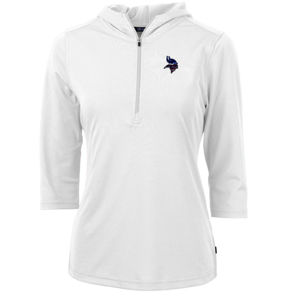 Minnesota Vikings  Cutter & Buck Women's Virtue Eco Pique 3/4 Sleeve Half-Zip Pullover Hoodie