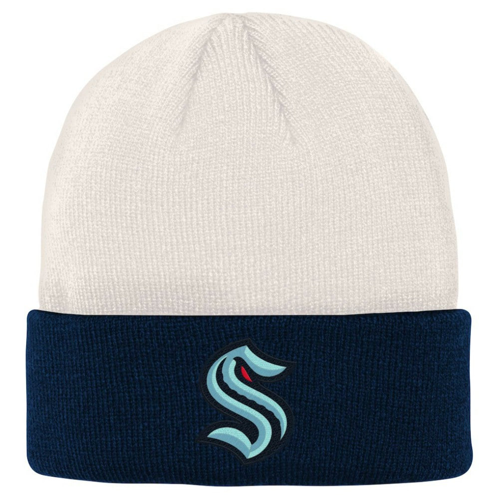 Seattle Kraken Youth Logo Cuffed Knit Hat For Sale