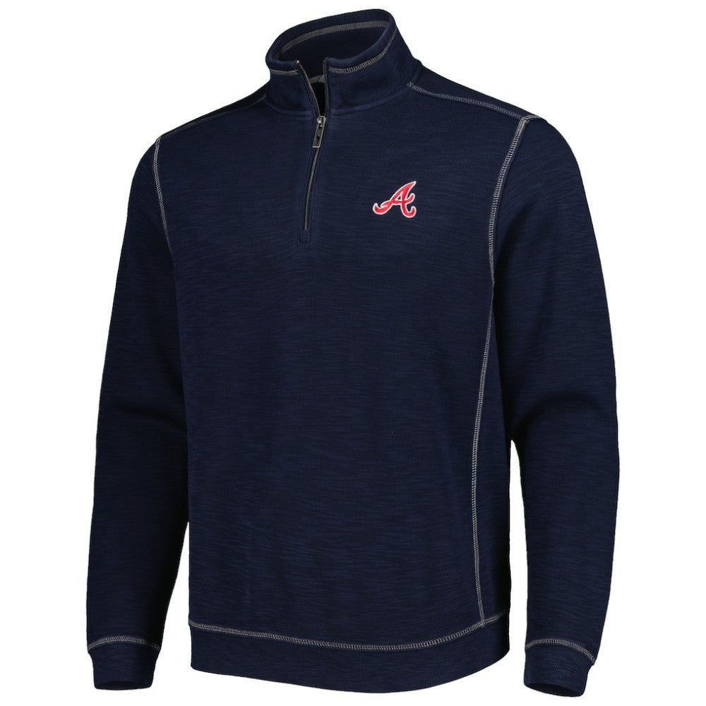 Atlanta Braves Tommy Bahama Tobago Bay Tri-Blend Quarter-Zip Sweatshirt | MLB Outlet