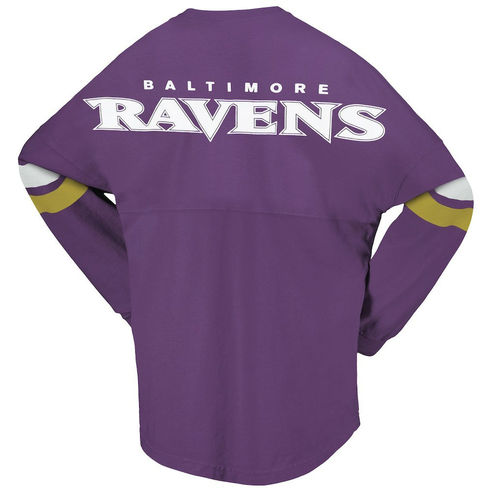 Baltimore Ravens Fanatics Women's Spirit Jersey Lace-Up V-Neck Long Sleeve T-Shirt