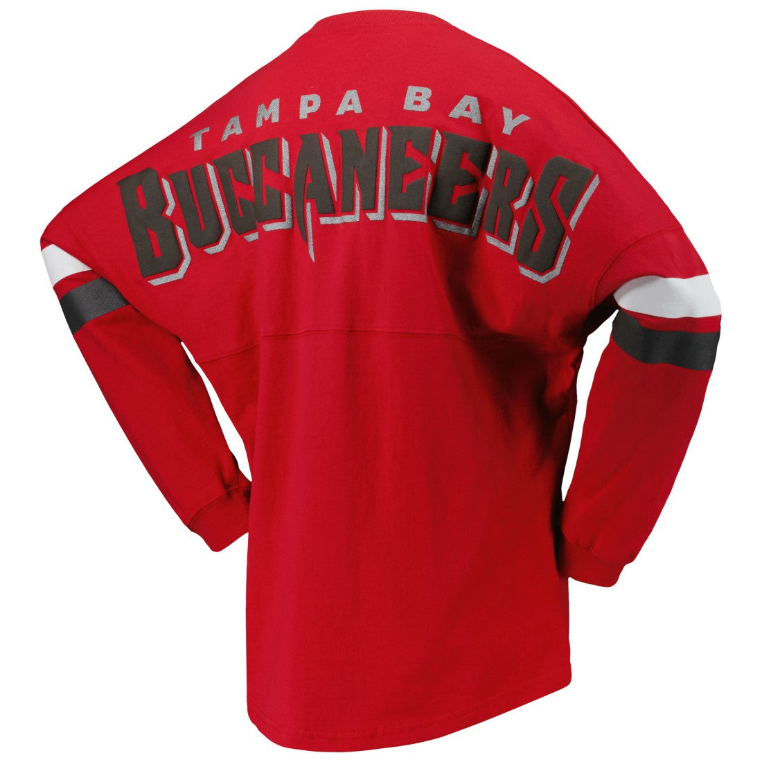 Tampa Bay Buccaneers Fanatics Women's Spirit Jersey Lace-Up V-Neck Long Sleeve T-Shirt