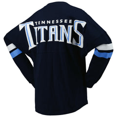 Tennessee Titans Fanatics Women's Spirit Jersey Lace-Up V-Neck Long Sleeve T-Shirt