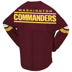 Washington Commanders Fanatics Women's Spirit Jersey Lace-Up V-Neck Long Sleeve T-Shirt