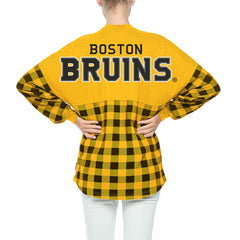 Boston Bruins Fanatics Women's Buffalo Check Long Sleeve T-Shirt Outlet