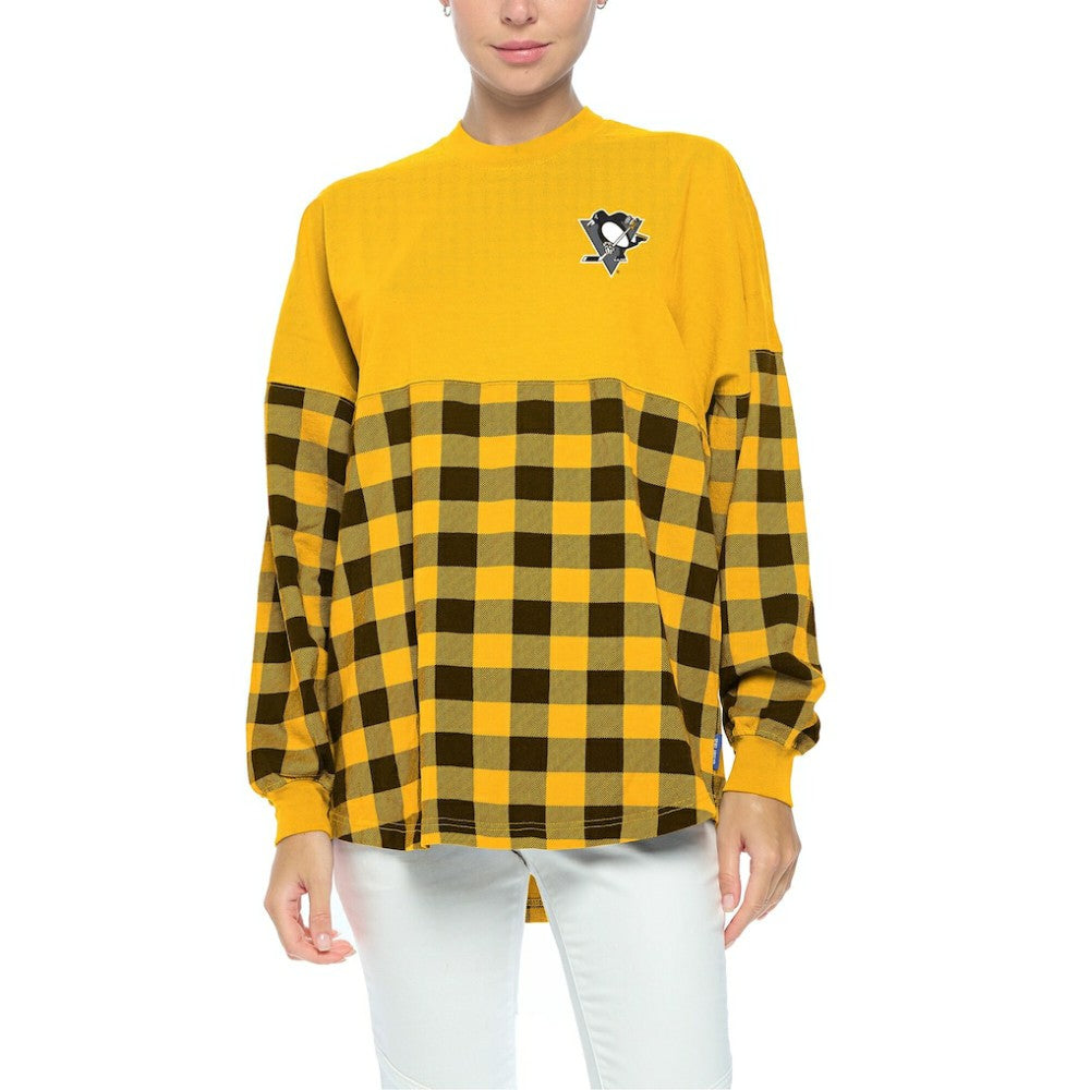 Pittsburgh Penguins Fanatics Women's Buffalo Check Long Sleeve T-Shirt Online