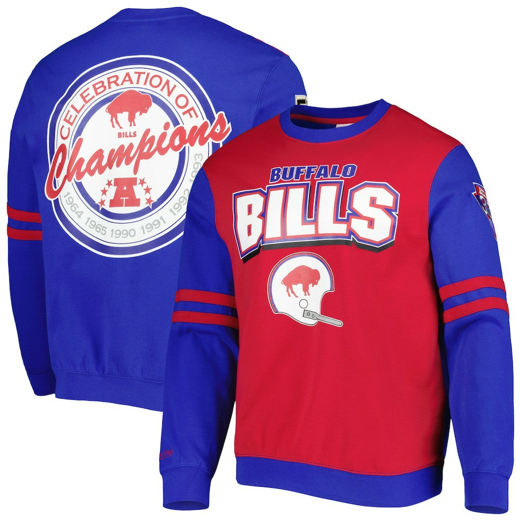 Buffalo Bills Mitchell & Ness All Over 2.0 Pullover Sweatshirt