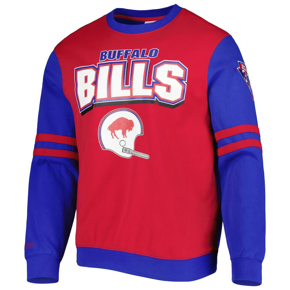 Buffalo Bills Mitchell & Ness All Over 2.0 Pullover Sweatshirt